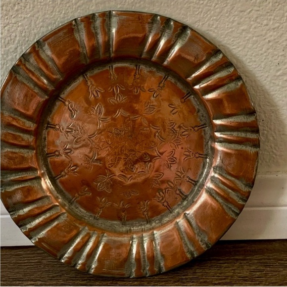 Vintage Copper Decorative plaque diameter 9 inches - Picture 1 of 8